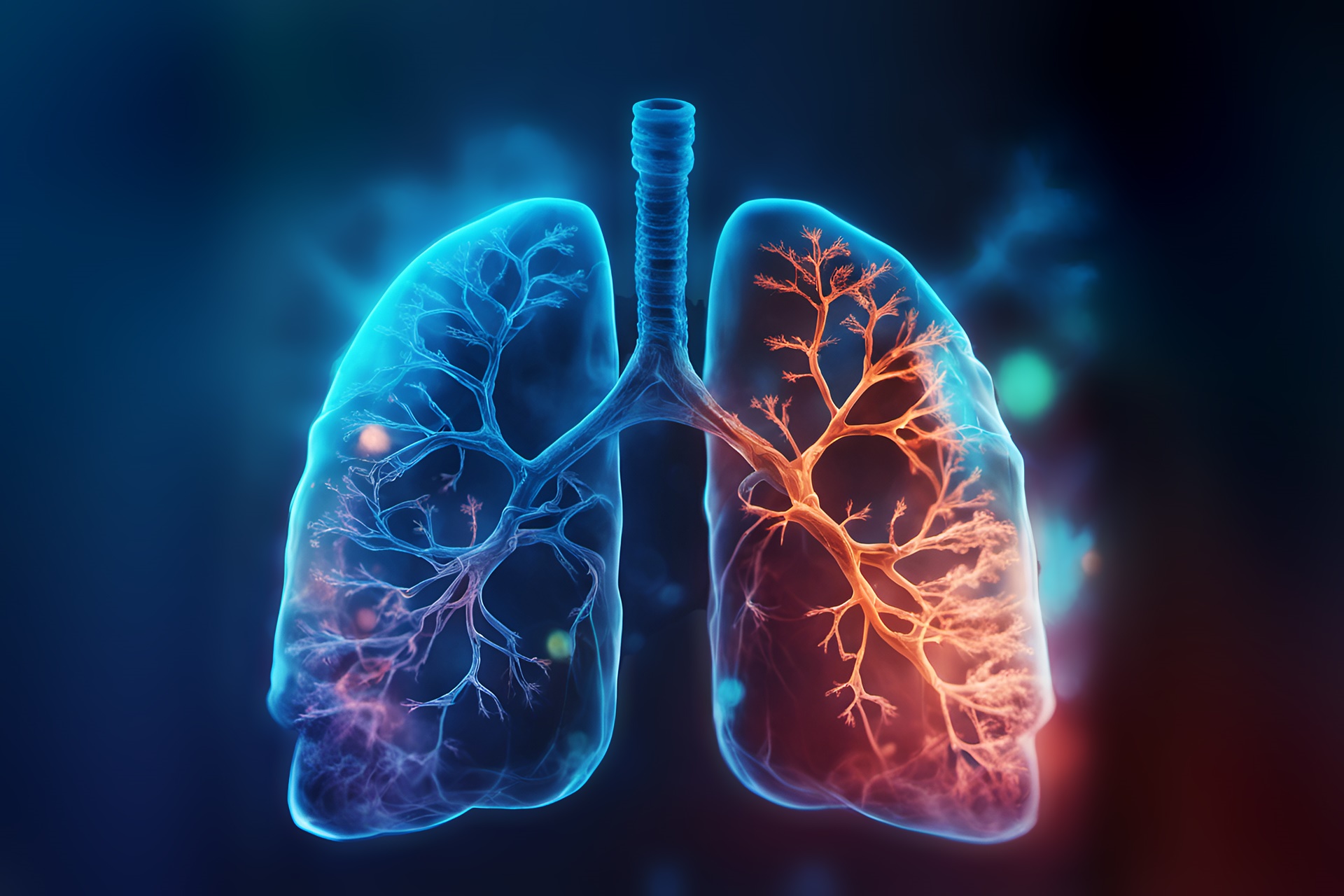 Human abstract lungs x-ray. Respiratory system health concept