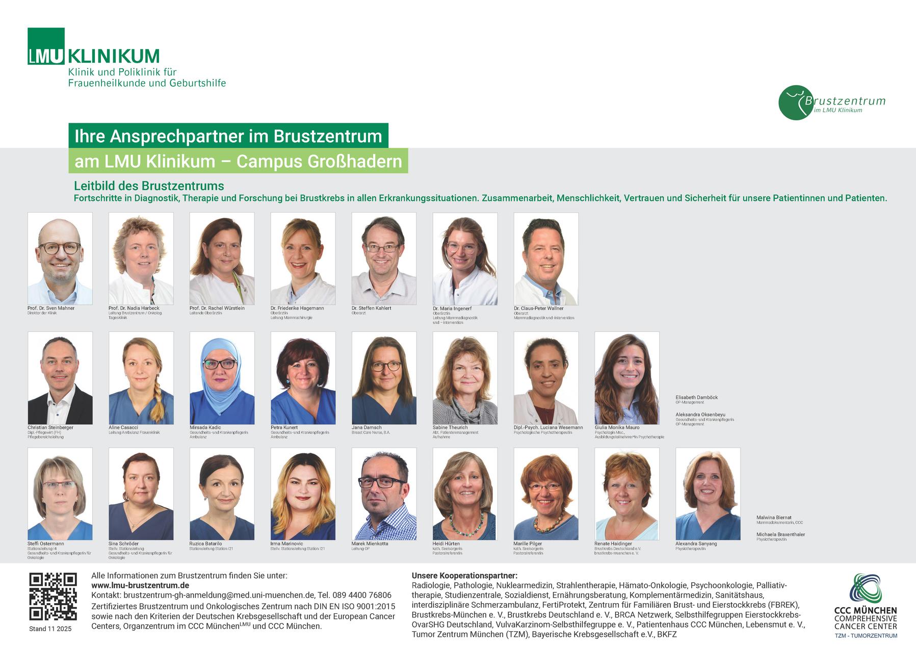 Team des Brustzentrums am Standort Großhadern