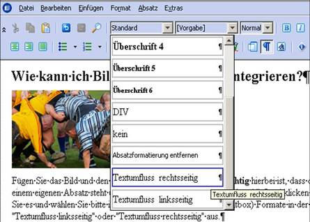 Textumfluss um ein Bild im WCMS Fiona
