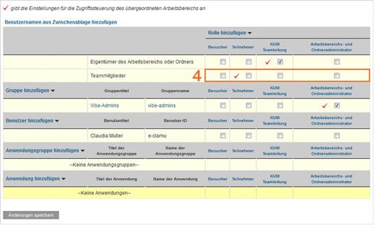 Einstellungen in der Zugriffsteuerung von KUM-Teams, dass niemand außer mir selbst diesen Ordner sehen kann