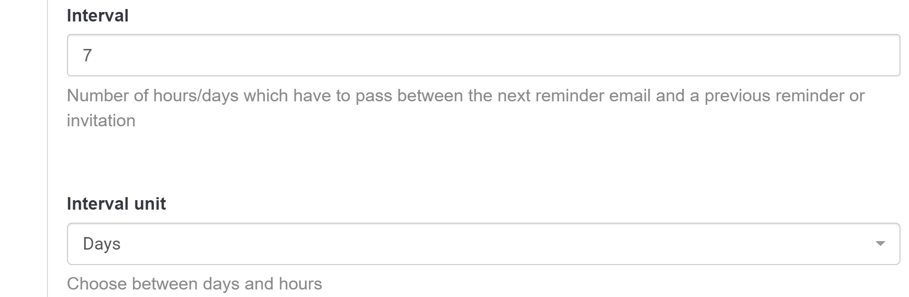 Einstellungen im Plugin Reminder in LimeSurvey
