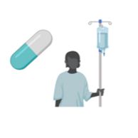 Grafik: Patient mit Infusionsmedizin