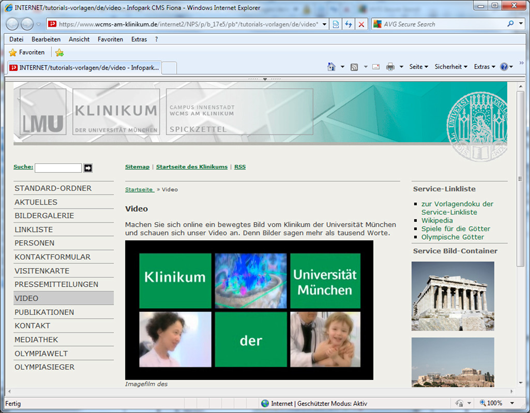 Vorschau eines Videos im WCMS-Autorensystem