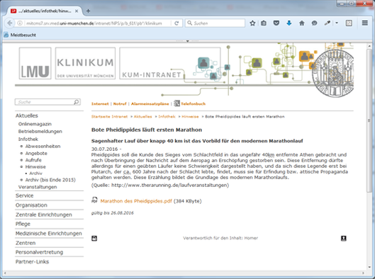 Detailansicht Infothekmeldung