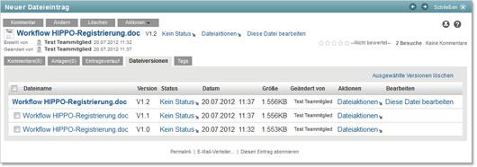 KUM-Teams Dateiversionen