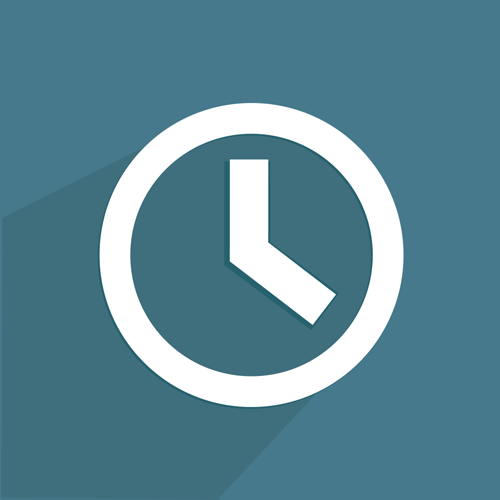 weißes Uhr-Symbol, das für die Support Zeiten steht
