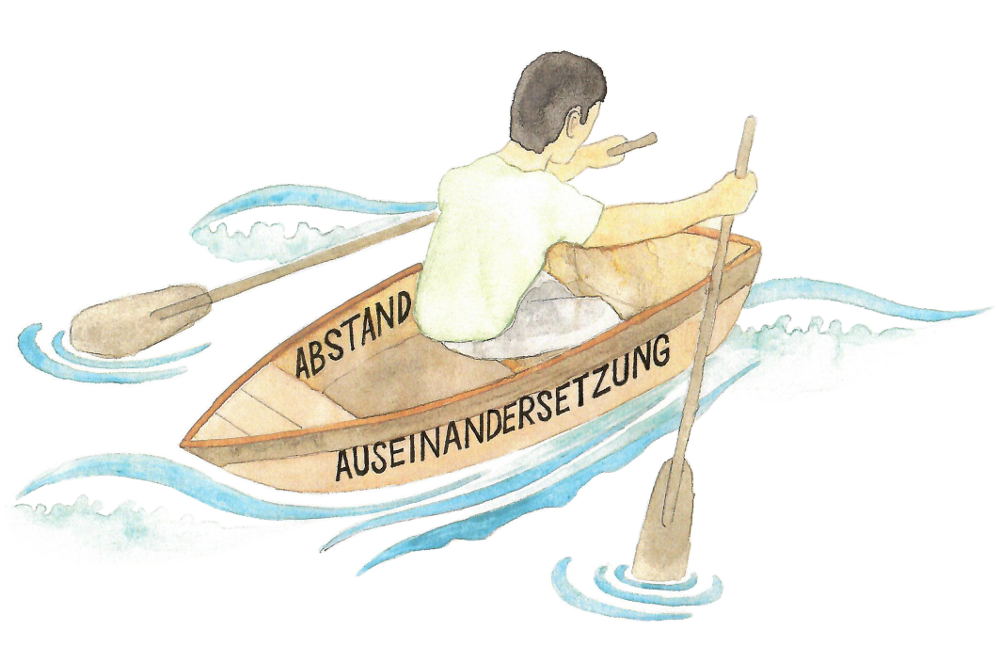 Balance zwischen Abstand nehmen und Auseinandersetzung mit dem Erlebten zurückgewinnen