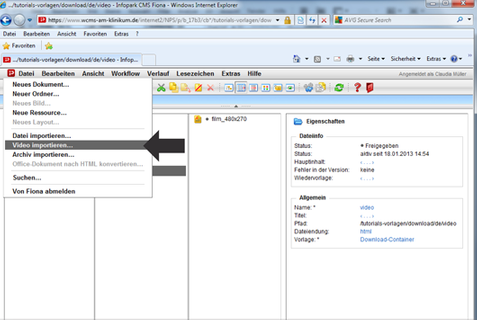 Video importieren