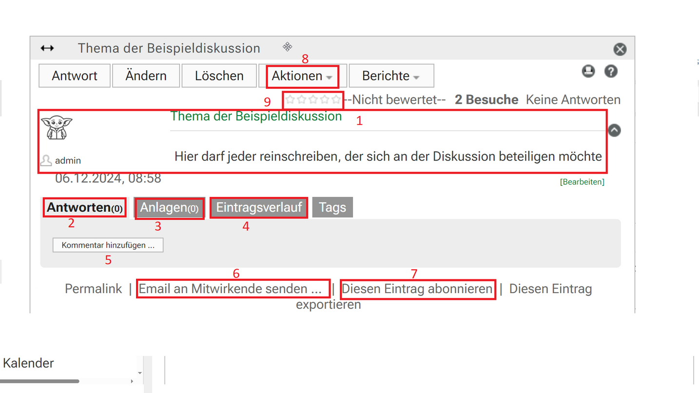 Aussehen einer Diskussion in KUM-Teams