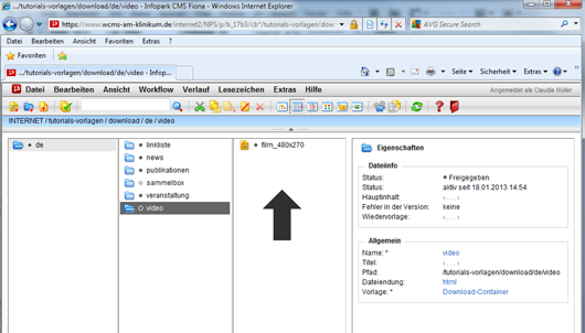 Download-Container im WCMS-Autorensystem
