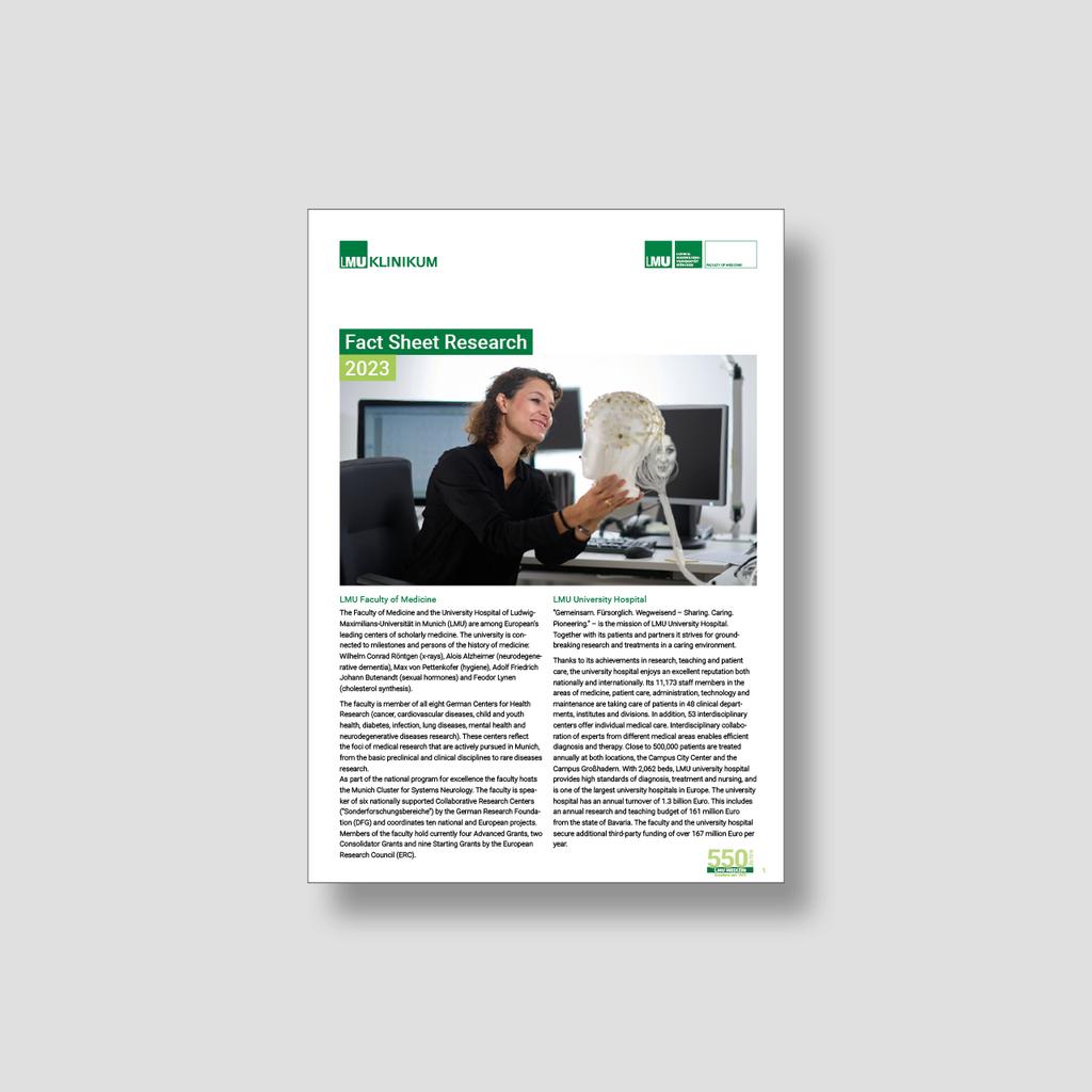 Titelseite des Fact Sheet Research LMU Klinikum