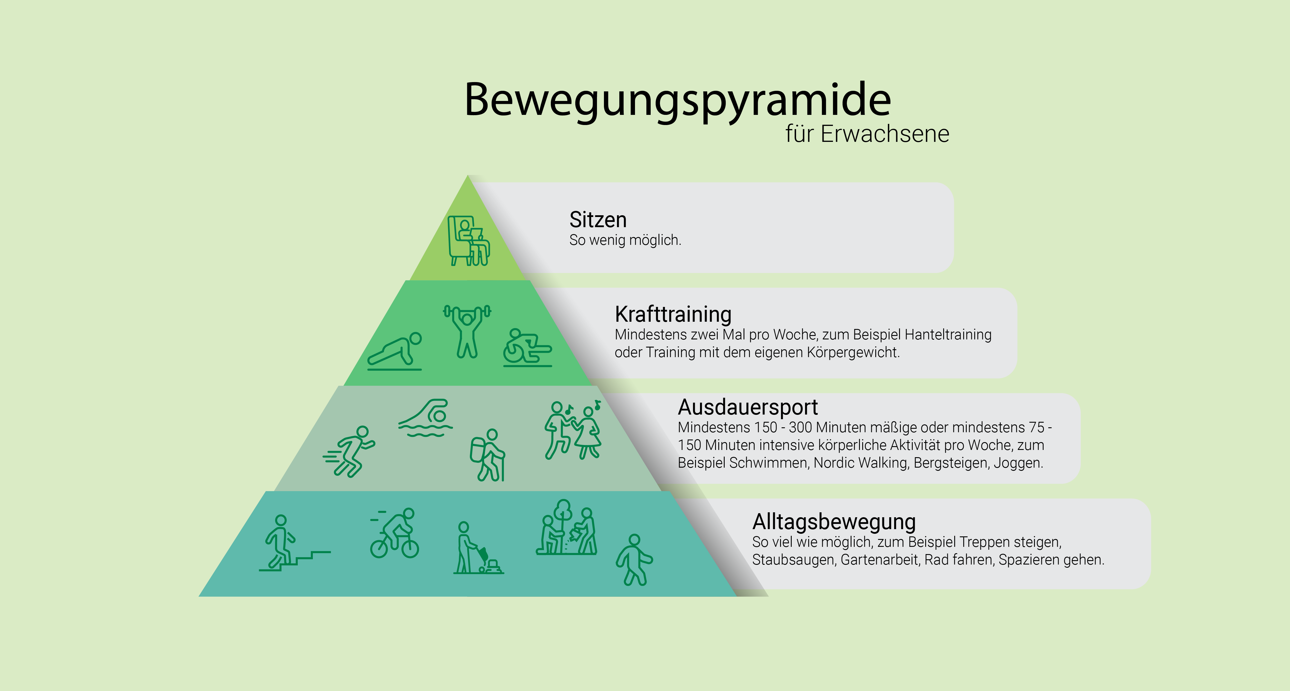 Bewegungspyramide für Erwachsene