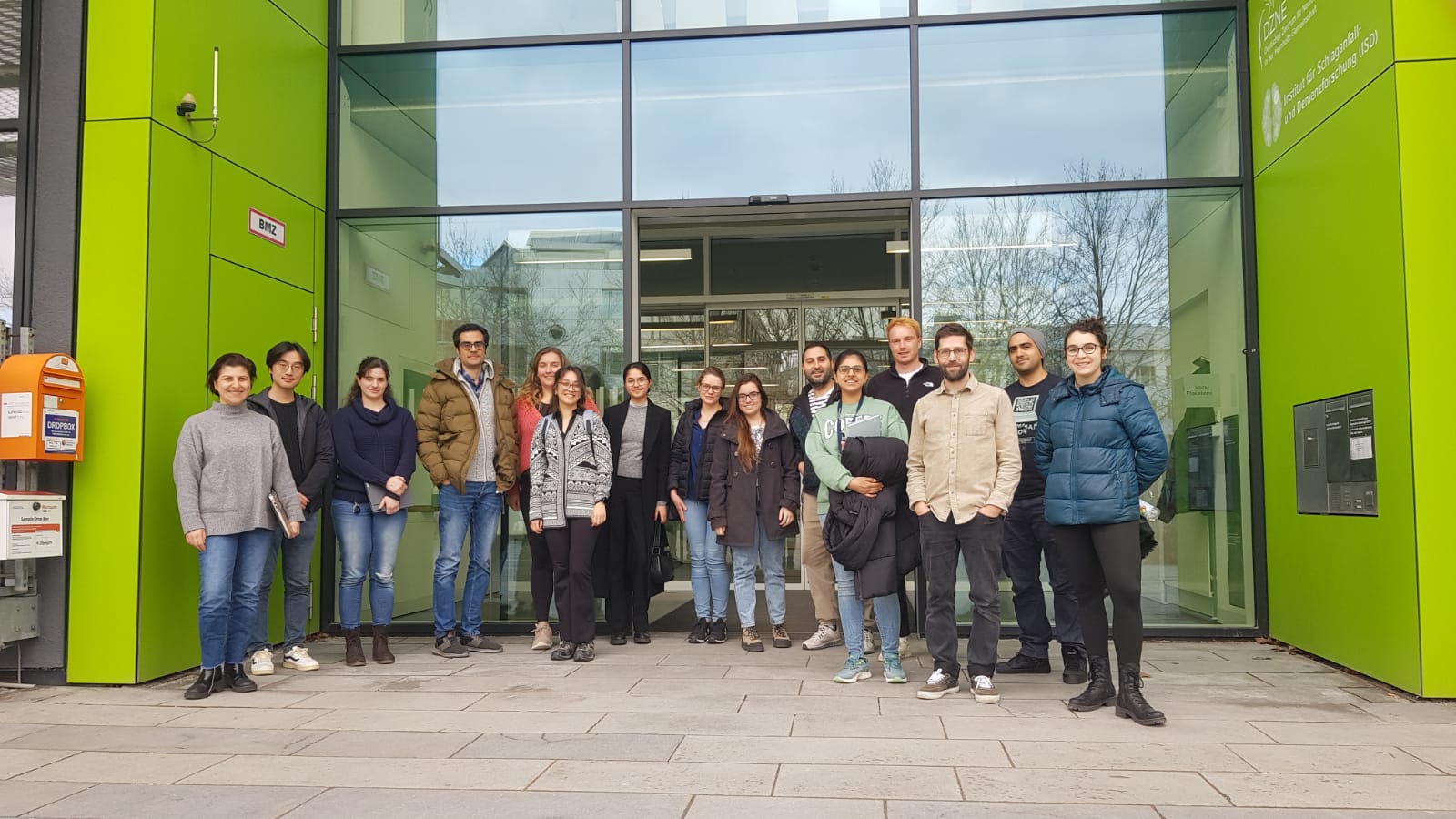  A group of researchers in front of our building