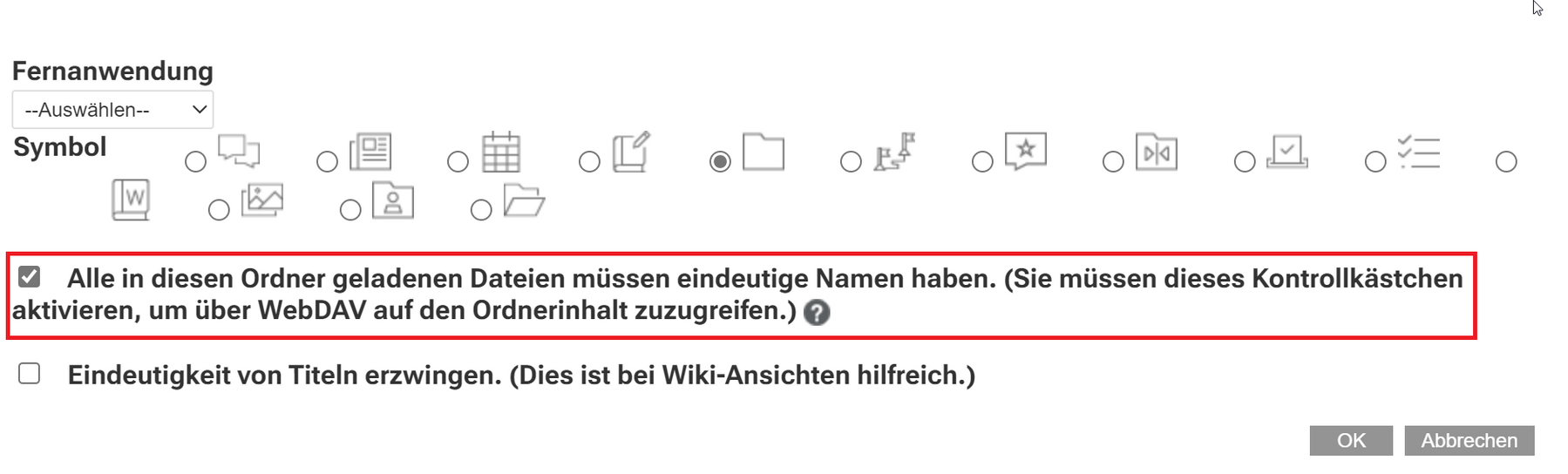 Ordner für WebDAV konfigurieren in KUM-Teams