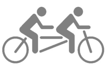  Icon of two people on a tandem bike