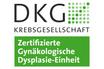 Logo: DKG-zertifizierte gynäkologische Dysplasieeinheit