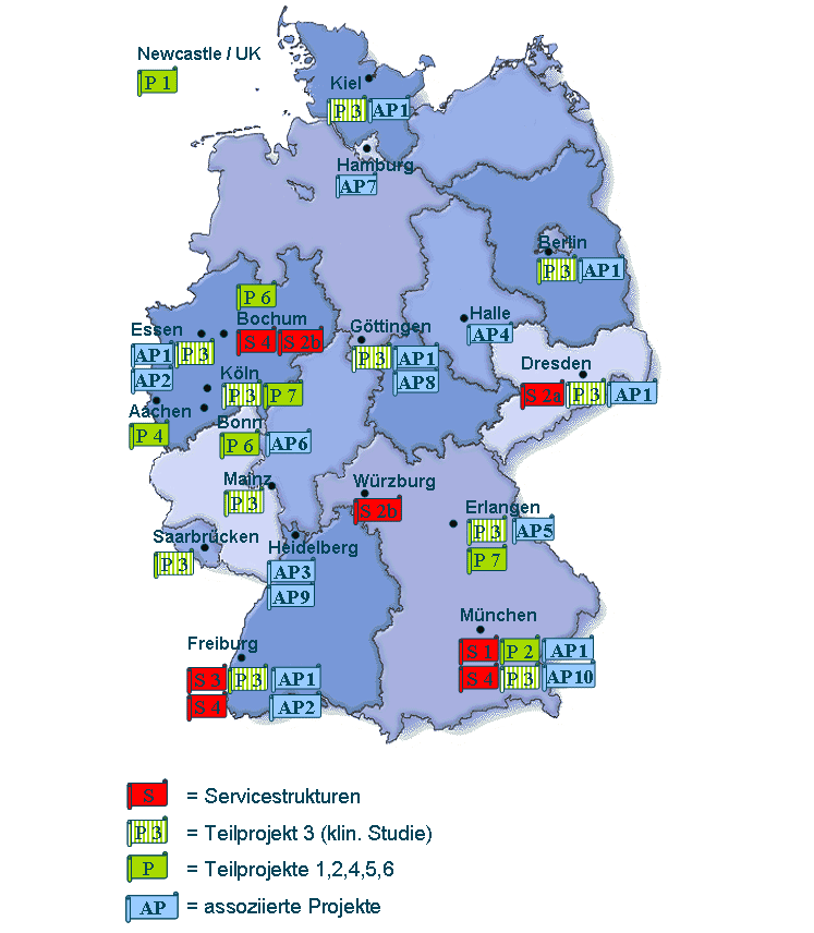 Karte mit den MD-NET-Projekten