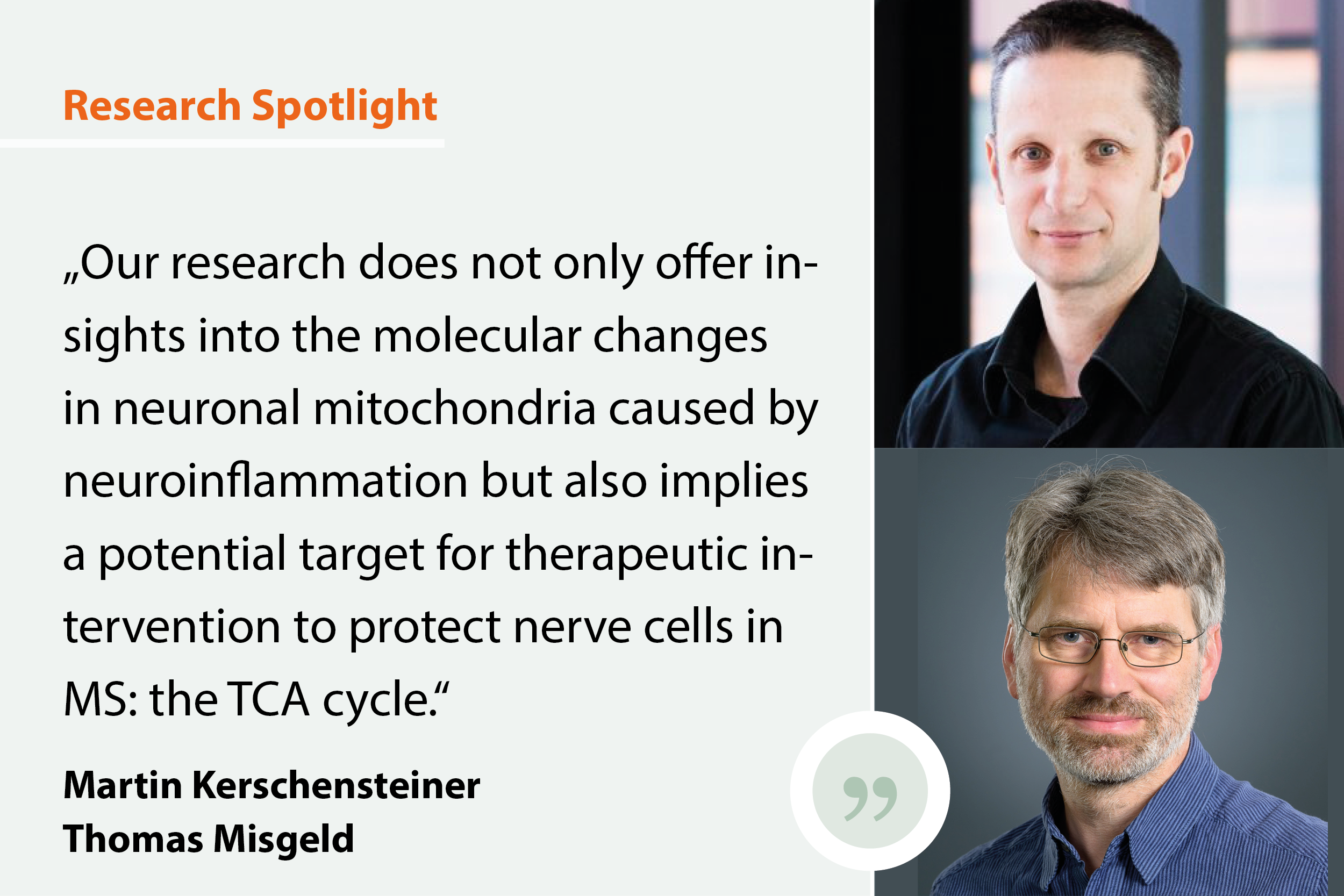 Research spotlight: portrait of two researchers and a quote on the impact of their research