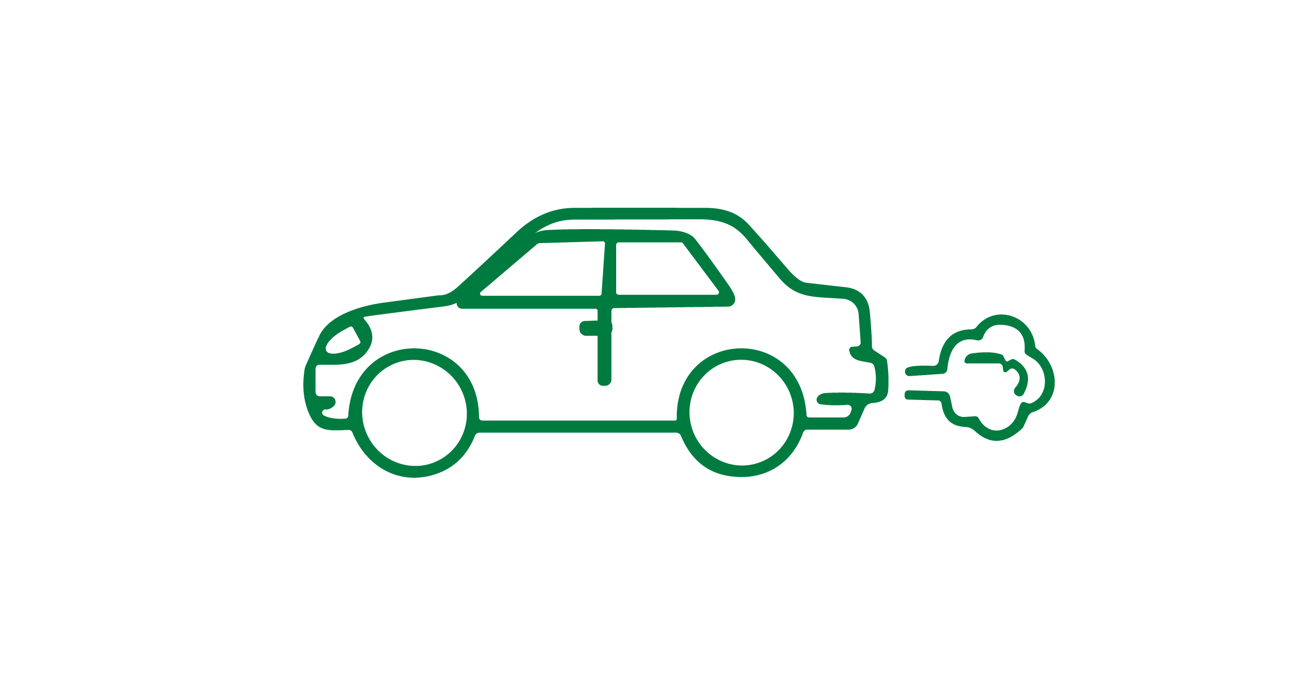 Icon mit einem Auto mit einer Auspuffwolke