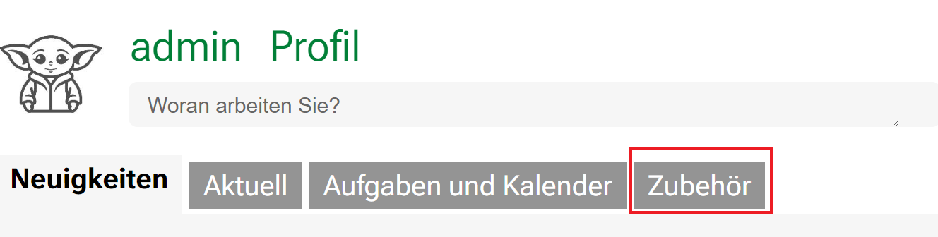 In weißer Schrift auf grauen Hintergrund steht da Zubehör